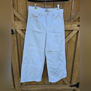 Banana Republic High Rise Wide Leg Crop Jean White Size 8